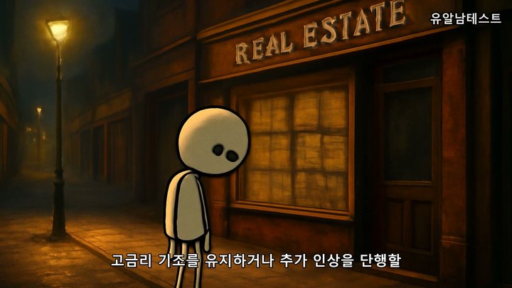 완성된 영상 장면 — 어두운 실사풍 밤거리